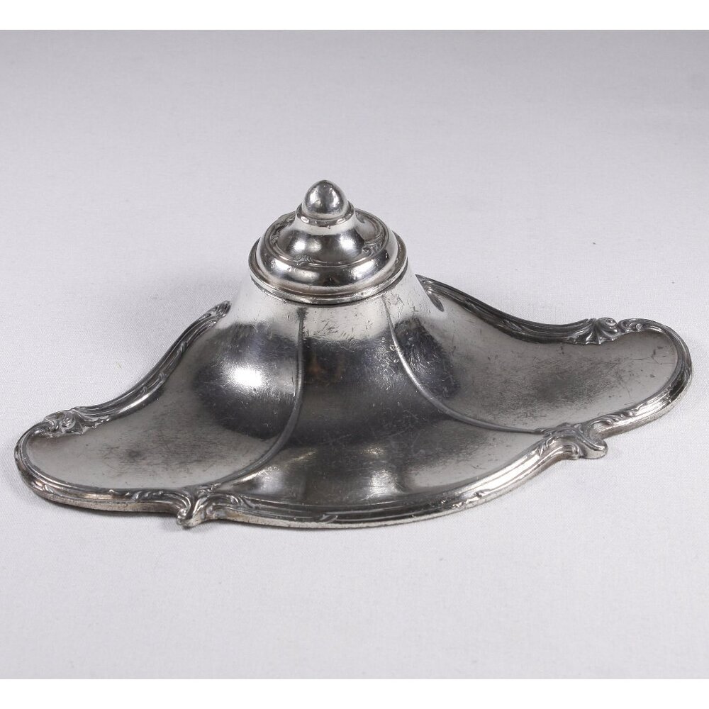 Antique Jugendstil WMF inkwell, vintage Oxidized finish Britannia metal ink well